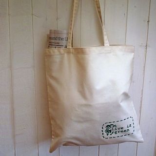 canvas shopper bag by live it green company