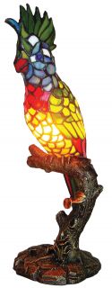 Tiffany style Multicolor Parrot Accent Lamp