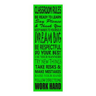 Classroom Rules Poster (Lime Green), 12" x 36"