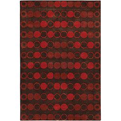 Hand tufted Mandara Brown/red Wool Rug (79 X 106)