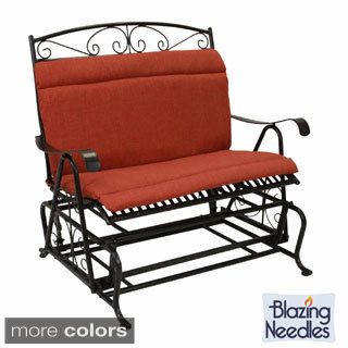 Blazing Needles Solid All weather Outdoor Double Glider Chair Cushion