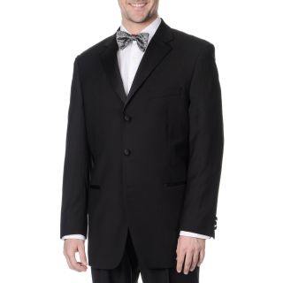 Caravelli Caravelli Mens Black Satin detailed Fully Lined Tuxedo Black Size 36S