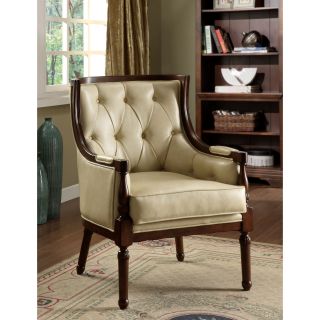 Furniture Of America Classic Tufted Leatherette Accent Chair