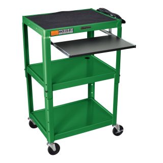 H. Wilson Adjustable Steel Utility Cart With Keyboard Shelf