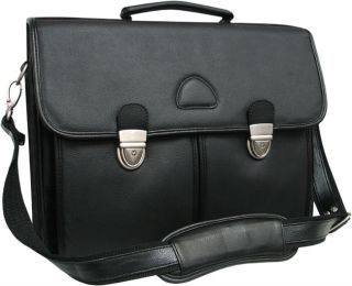 Amerileather World Class Black Leather Executive Briefcase