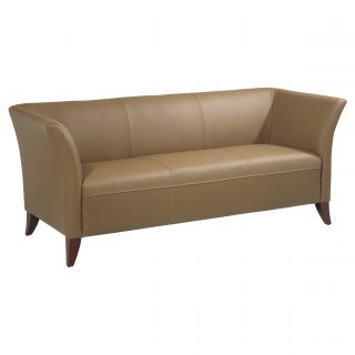 Office Star Products Taupe Leather Sofa