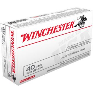 Winchester USA Centerfire USA40JHP Handgun Ammunition 40 SW 180 gr JHP 444318