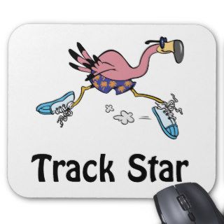 Flamingo Funny Track Star Mouse Pad