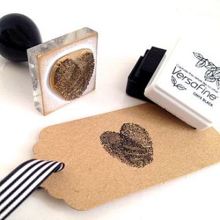 personalised fingerprint heart stamp by stompstamps