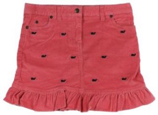 Vineyard Vines Girls' Whale Embroidered 5 Pocket Corduroy Skirt (12, Pink Squid) Clothing