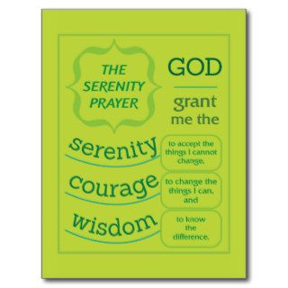 The Serenity Prayer Post Cards