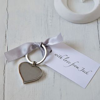 personalised heart keyring with tag by twenty seven