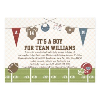 Couples Co Ed Football Baby Shower Invitations