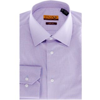 Mens Blue With Lavender Checked Cotton Dress Shirt