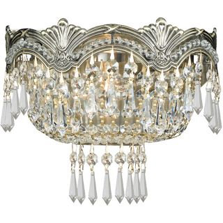 Crystorama Majestic Historic Brass 2 light Wall Sconce With Hand polished Crystals