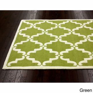 Nuloom Nuloom Handmade Luna Marrakesh Trellis Wool Rug (76 X 96) Green Size 76 x 96