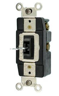 Leviton 1285 L 20 Amp 120/277 Volt Toggle Single Pole AC Quiet Switch, Black   Wall Light Switches  
