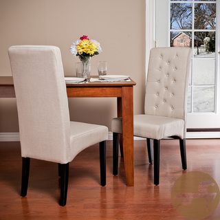 Christopher Knight Home Tall back Natural Fabric Dining Chairs (set Of 2)