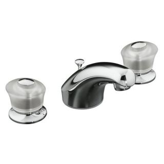 Kohler K 15261 7 cp Polished Chrome Coralais Widespread Lavatory Faucet With Sculptured Acrylic Handles
