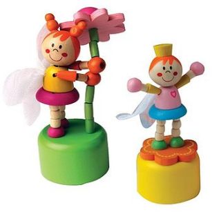 wooden push up wobbly fairy toy by sleepyheads