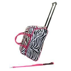 World Traveler 21 inch Zebra Carry on Rolling Duffel Bag