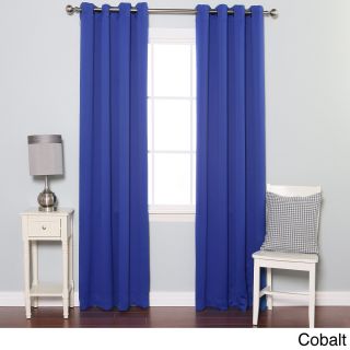 None Grommet Top Thermal Insulated 84 inch Blackout Curtain Panel Pair Blue Size 52 x 84