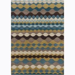 Hand tufted Multicolor Mandara Abstract Wool Area Rug (5 X 7)