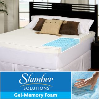 Slumber Solutions Gel Highloft 3 inch Memory Foam Mattress Topper With Waterproof Cover