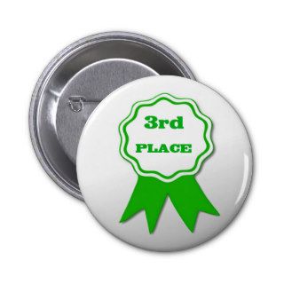 Third Place Award Button Pin