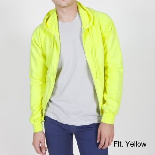 American Apparel American Apparel Unisex Highlighter California Fleece Zip Hoodie Yellow Size XL