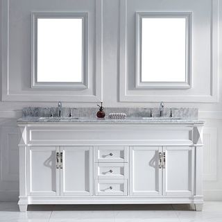 Virtu USA Victoria 72 inch White Double Sink Vanity Set VIRTU Bathroom Vanities