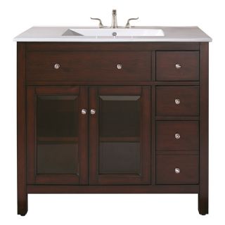 Avanity Lexington 36 inch Single Vanity In Light Espresso Finish With Sink And Top
