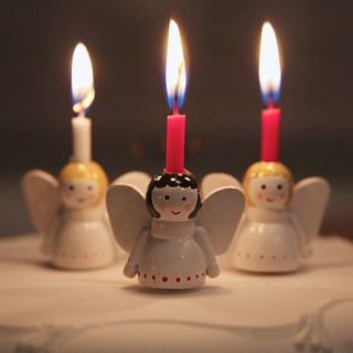 mixed set angel cake candle holders by rose and frank