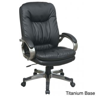Office Star Products Work Smart Eco Leather Seat And Back Executive Chair Model Ech8350