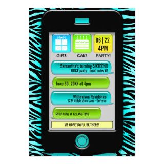 Text Message Sweet 16 Party Invitations