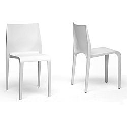 Blanche Modern White Molded Plastic Dining Chairs (set Of 2)