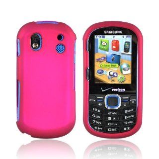 Rose Pink Rubberized Hard Plastic Case Cover For Samsung Intensity 2 U460 Cell Phones & Accessories