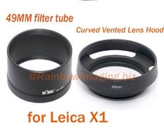 Rainbowimaging ATX2 49mm Filter Tube Adapter with 49mm Vented Curved Metal Hood for Leica X1 and X2  Camera Lens Extension Tubes  Camera & Photo