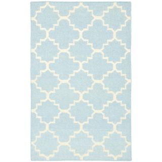 Safavieh Hand woven Moroccan Dhurrie Light Blue/ Ivory Wool Area Rug (4 X 6)
