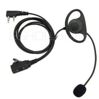 EmBest D Shape 2 Pin Earpiece Headset Mic Compatible For Kenwood Radio TK 270 F6 2017 3102 Walkie talkie two way radio Cell Phones & Accessories