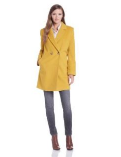 Helene Berman Women's DB Coat Clean Lines, Mustard, X Large