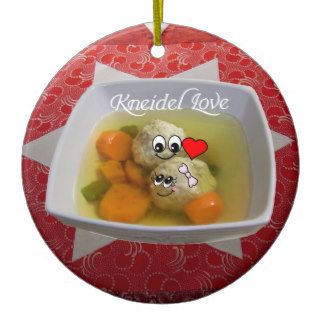 Cute Kneidel Dumplings in Soup Love theme Ornament