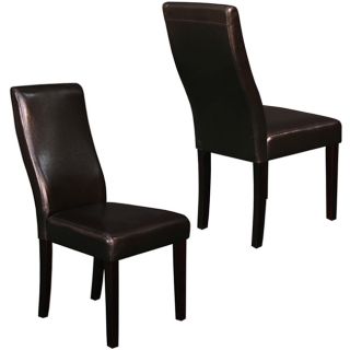 Livorna Faux Leather Brown Curved back Dining Chairs (set Of 2)