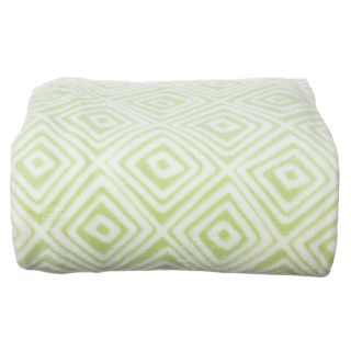 Lcm Home Fashions, Inc. Luxury Printed Square Blanket Green Size Twin
