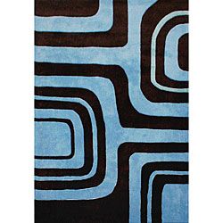 Nuloom Hand tufted Pino Collection Abstract Brown Rug (76 X 96)