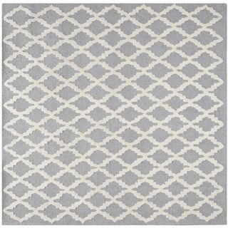 Safavieh Handmade Cambridge Moroccan Silver Small diamond pattern Wool Rug (6 Square)