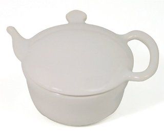 Chantal Ceramic 1/2 Cup/4 Ounce Tea Bag Bin, Semi Gloss White Kitchen & Dining