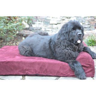 Big Barker 7" Pillow Top Orthopedic Dog Bed   XL Size   52 X 36 X 7   Burgundy   For Large and Extra Large Breed Dogs (Headrest Edition)  Pet Beds 