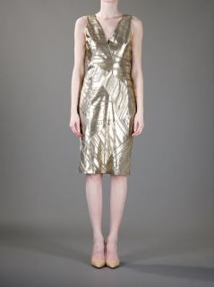 Versace Gold lamé Sleeveless Dress