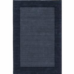 Handmade Alexa Zen Solid Border Denim Wool Rug (83 X 11)
